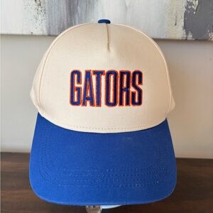 UF | Gators Embroidered Baseball Cap - Cream and Blue